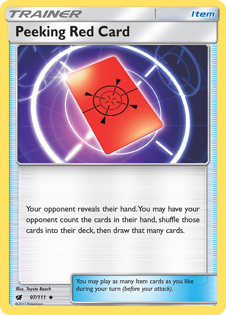 Peeking Red Card (97/111) [Sun & Moon: Crimson Invasion] | Fandemonia Ltd