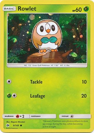 Rowlet (9/149) (Cosmos Holo) [Sun & Moon: Base Set] | Fandemonia Ltd