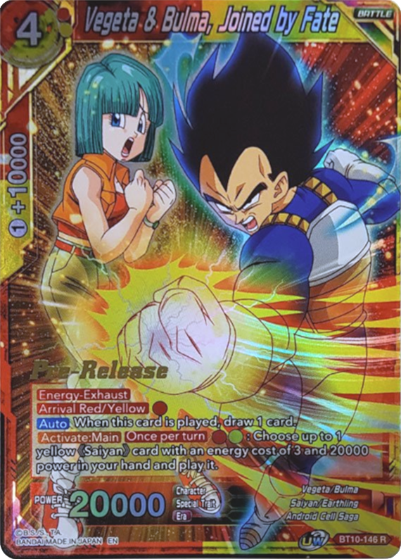 Vegeta & Bulma, Joined by Fate (BT10-146) [Rise of the Unison Warrior Prerelease Promos] | Fandemonia Ltd