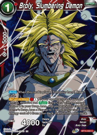 Broly, Slumbering Demon (BT15-022) [Saiyan Showdown] | Fandemonia Ltd