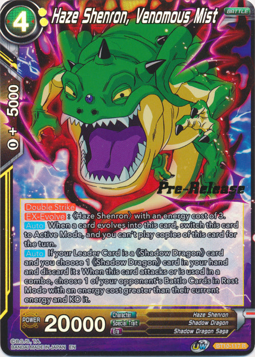 Haze Shenron, Venomous Mist (BT10-117) [Rise of the Unison Warrior Prerelease Promos] | Fandemonia Ltd