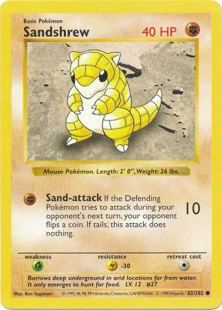 Sandshrew (62/102) [Base Set Shadowless Unlimited] | Fandemonia Ltd