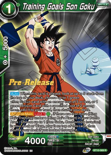 Training Goals Son Goku (BT15-069) [Saiyan Showdown Prerelease Promos] | Fandemonia Ltd