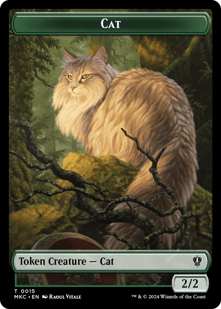 Drake // Cat Double-Sided Token [Murders at Karlov Manor Commander Tokens] | Fandemonia Ltd