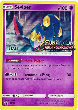 Seviper (SM46) (Staff Prerelease Promo) [Sun & Moon: Black Star Promos] | Fandemonia Ltd