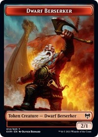 Dwarf Berserker // Emblem - Tyvar Kell Double-sided Token [Kaldheim Tokens] | Fandemonia Ltd