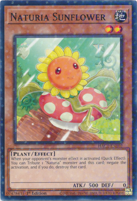 Naturia Sunflower (Duel Terminal) [HAC1-EN102] Parallel Rare | Fandemonia Ltd