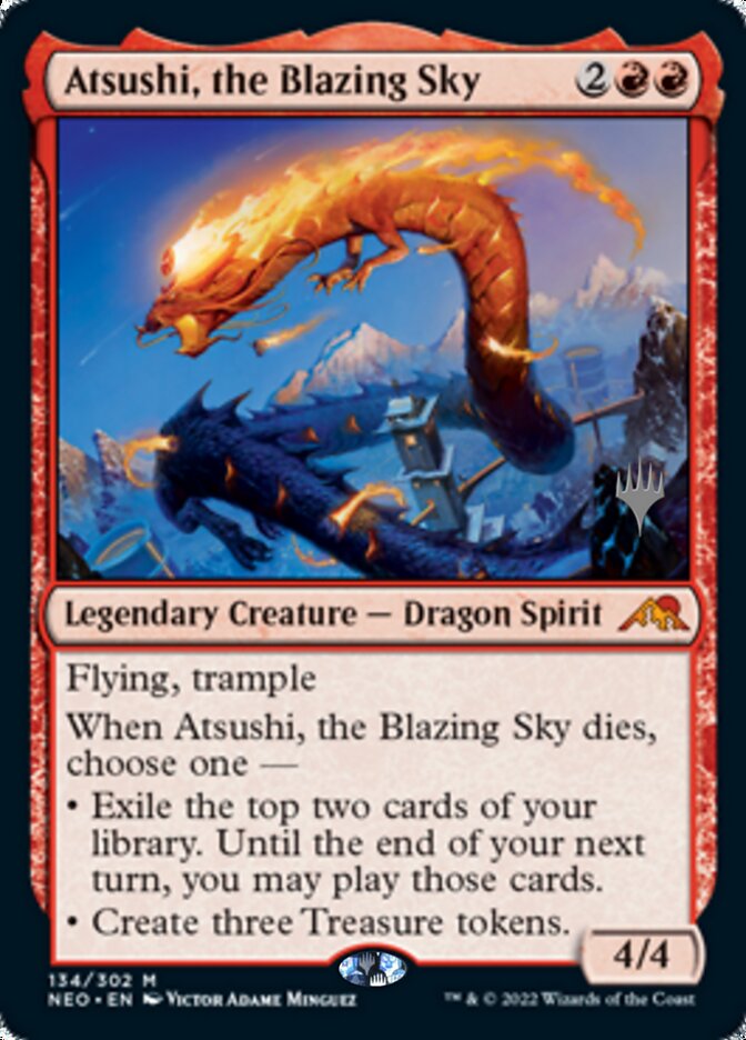 Atsushi, the Blazing Sky (Promo Pack) [Kamigawa: Neon Dynasty Promos] | Fandemonia Ltd