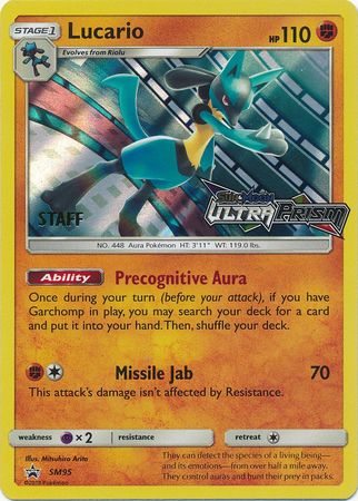 Lucario (SM95) (Staff Prerelease Promo) [Sun & Moon: Black Star Promos] | Fandemonia Ltd