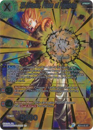 SS Gotenks, Fusion of Friendship (Gold Stamped / Starter Deck - Saiyan Wonder) (SD14-02) [Rise of the Unison Warrior] | Fandemonia Ltd
