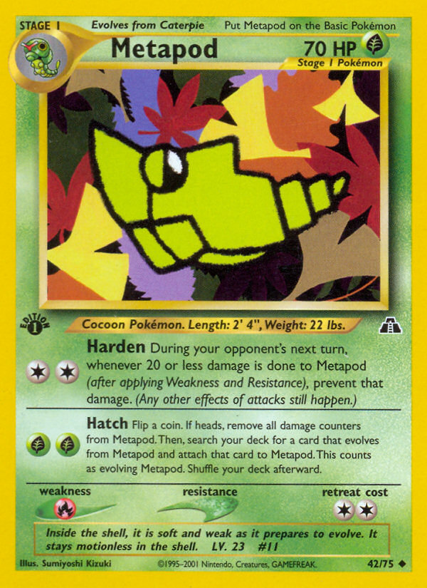 Metapod (42/75) [Neo Discovery 1st Edition] | Fandemonia Ltd