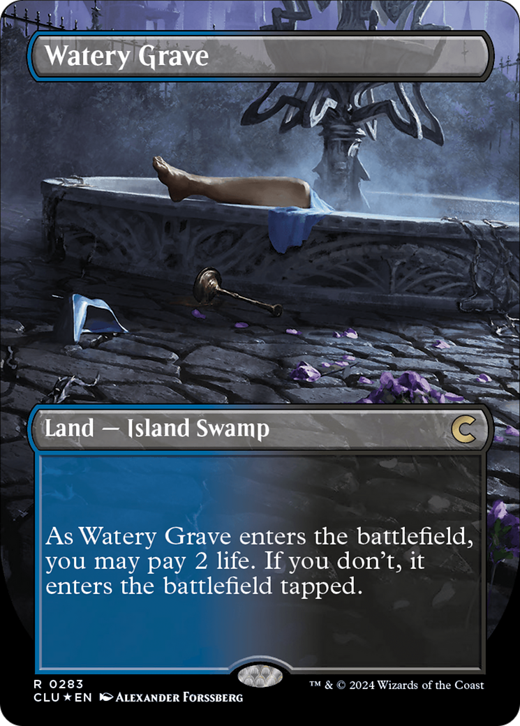 Watery Grave (Borderless) [Ravnica: Clue Edition] | Fandemonia Ltd