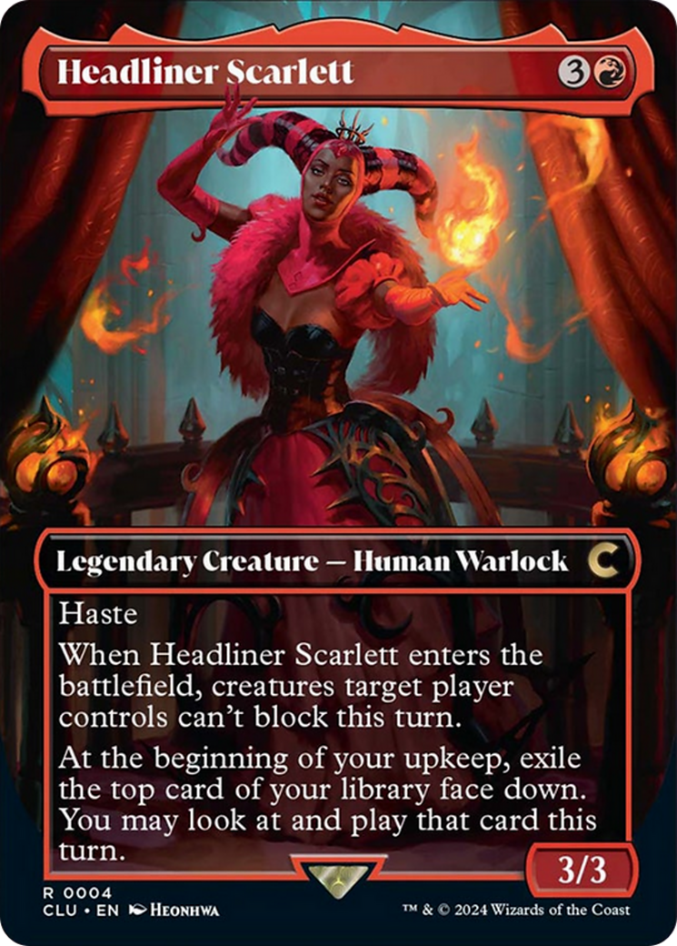 Headliner Scarlett (Borderless) [Ravnica: Clue Edition] | Fandemonia Ltd