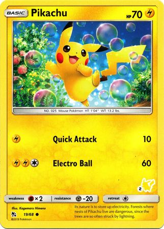 Pikachu (19/68) (Pikachu Stamp #2) [Battle Academy 2020] | Fandemonia Ltd