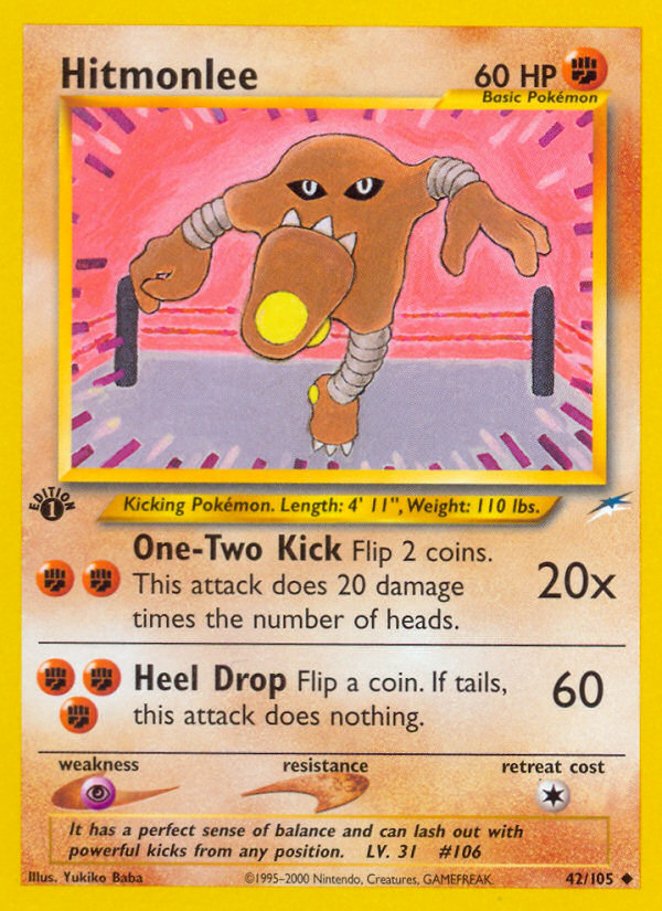 Hitmonlee (42/105) [Neo Destiny 1st Edition] | Fandemonia Ltd