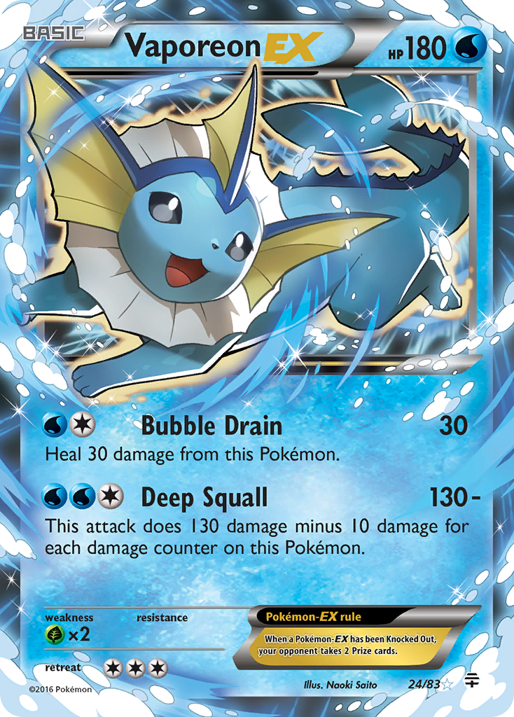 Vaporeon EX (24/83) [XY: Generations] | Fandemonia Ltd