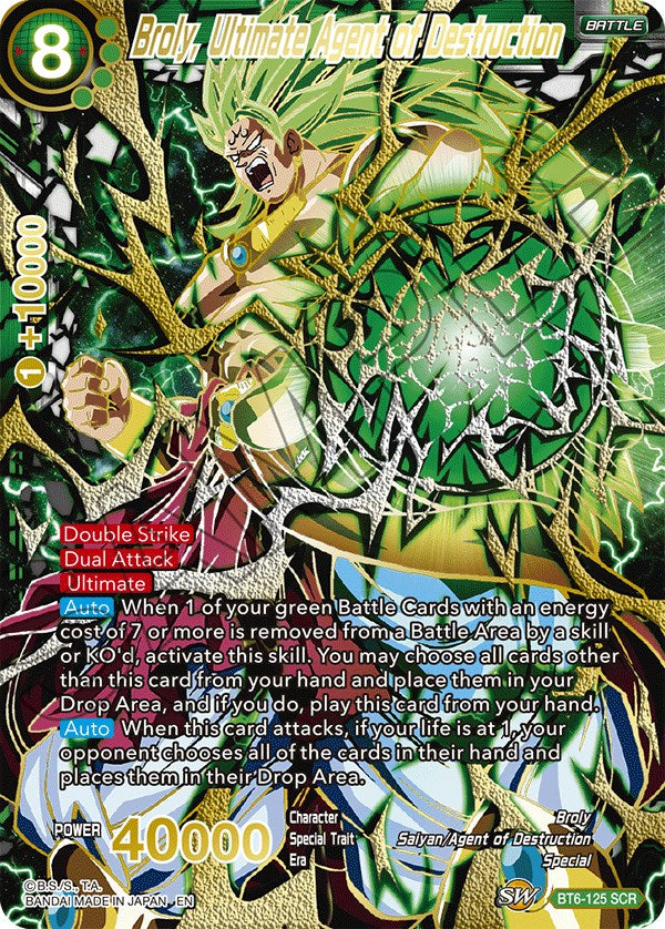 Broly, Ultimate Agent of Destruction (SCR) (BT6-125) [5th Anniversary Set] | Fandemonia Ltd