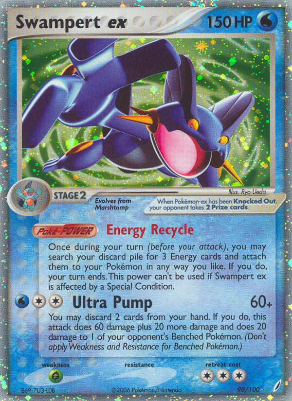 Swampert ex (98/100) [EX: Crystal Guardians] | Fandemonia Ltd