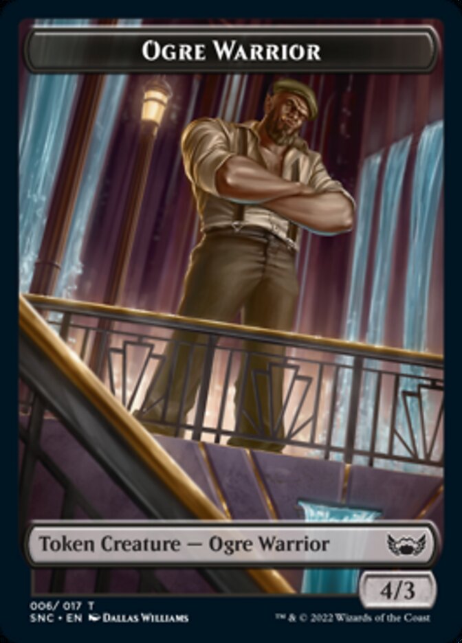 Ogre Warrior // Dog Double-sided Token [Streets of New Capenna Tokens] | Fandemonia Ltd