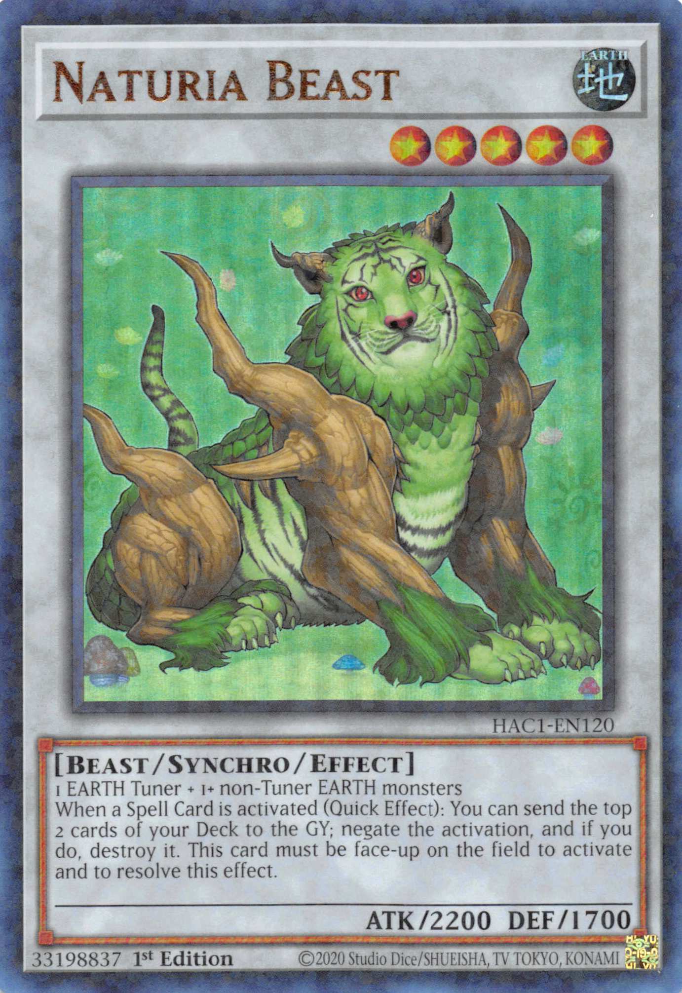 Naturia Beast (Duel Terminal) [HAC1-EN120] Parallel Rare | Fandemonia Ltd