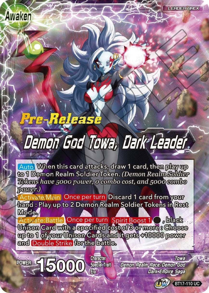 Towa // Demon God Towa, Dark Leader (BT17-110) [Ultimate Squad Prerelease Promos] | Fandemonia Ltd