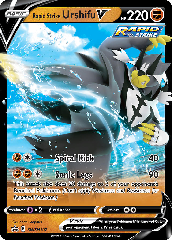 Rapid Strike Urshifu V (SWSH107) (Jumbo Card) [Sword & Shield: Black Star Promos] | Fandemonia Ltd