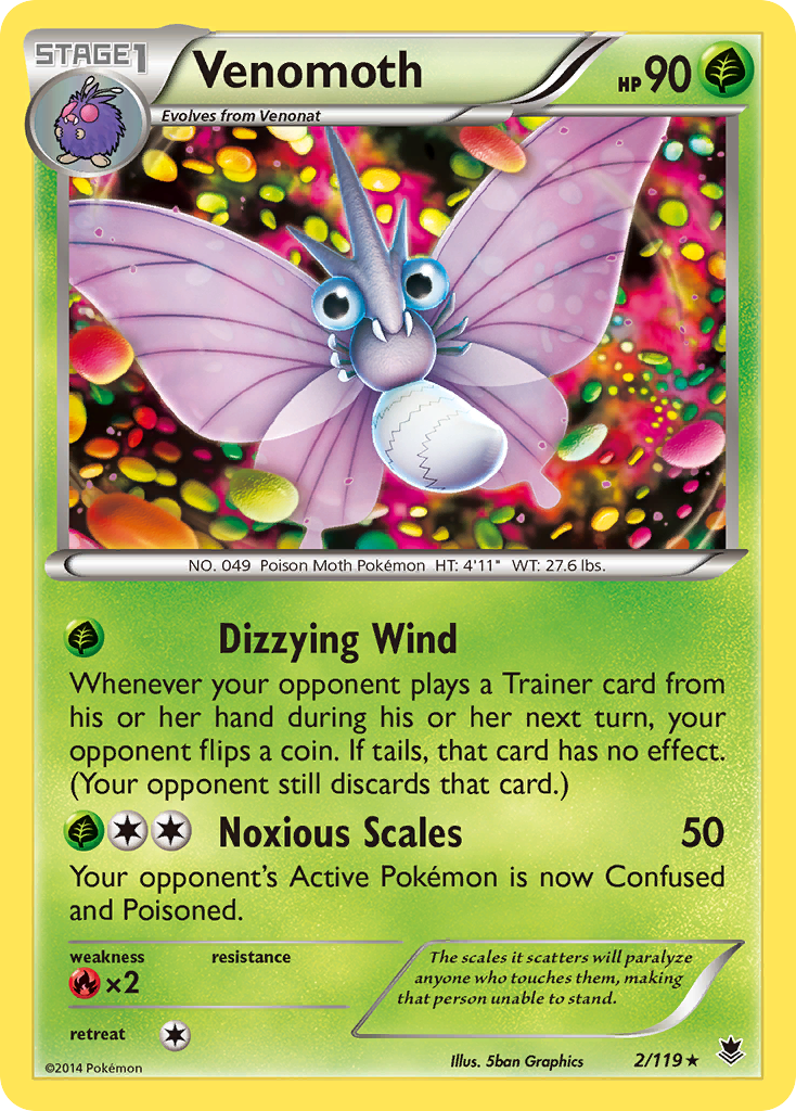 Venomoth (2/119) [XY: Phantom Forces] | Fandemonia Ltd