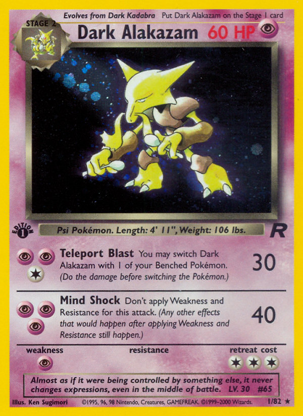 Dark Alakazam (1/82) [Team Rocket 1st Edition] | Fandemonia Ltd