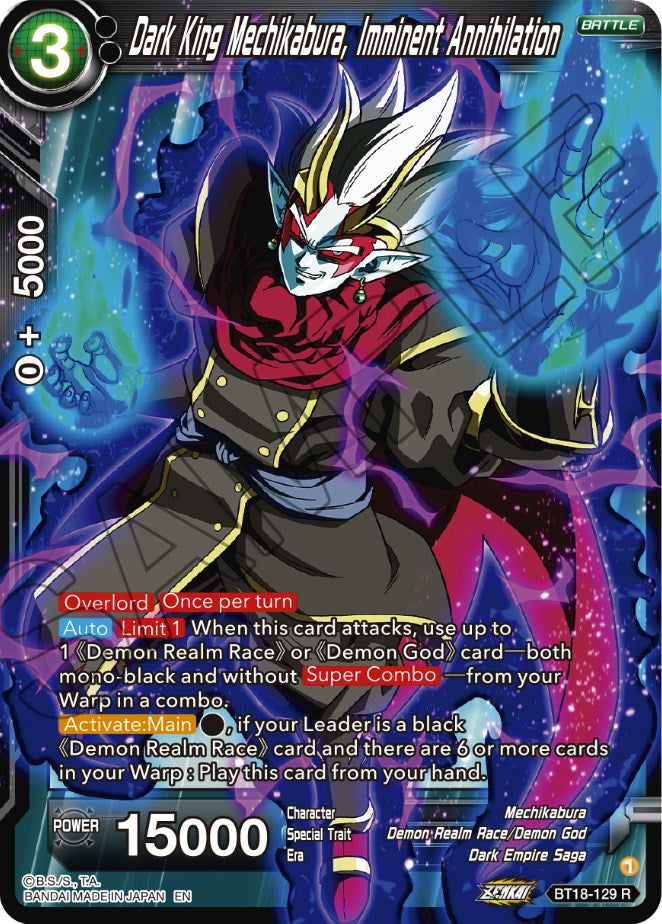 Dark King Mechikabura, Imminent Annihilation (BT18-129) [Dawn of the Z-Legends] | Fandemonia Ltd