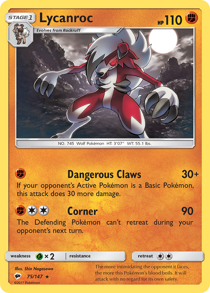 Lycanroc (75/147) [Sun & Moon: Burning Shadows] | Fandemonia Ltd