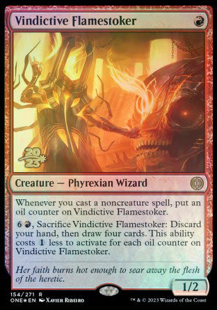 Vindictive Flamestoker [Phyrexia: All Will Be One Prerelease Promos] | Fandemonia Ltd