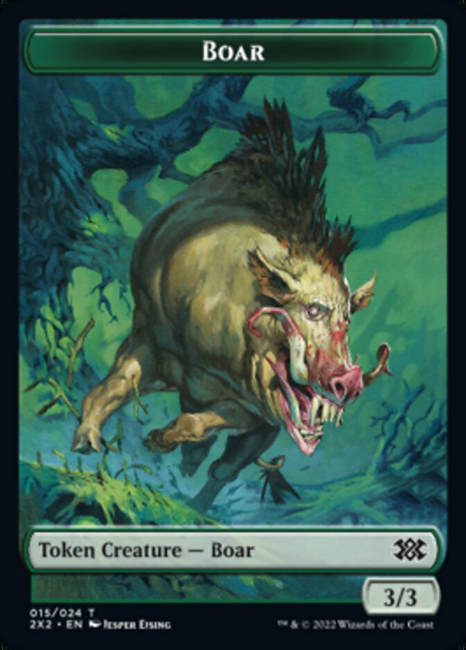 Boar // Vampire Double-sided Token [Double Masters 2022 Tokens] | Fandemonia Ltd