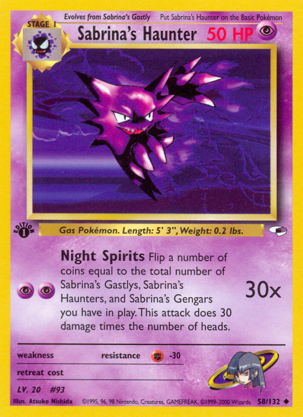 Sabrina's Haunter (58/132) [Gym Heroes 1st Edition] | Fandemonia Ltd