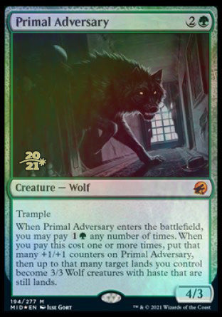 Primal Adversary [Innistrad: Midnight Hunt Prerelease Promos] | Fandemonia Ltd