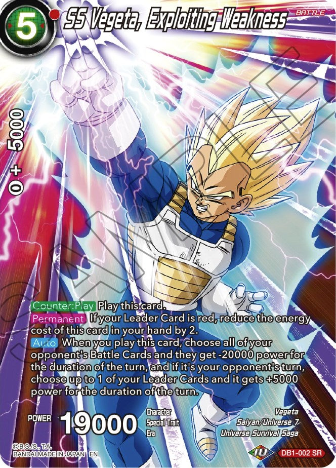 SS Vegeta, Exploiting Weakness (DB1-002) [Theme Selection: History of Vegeta] | Fandemonia Ltd