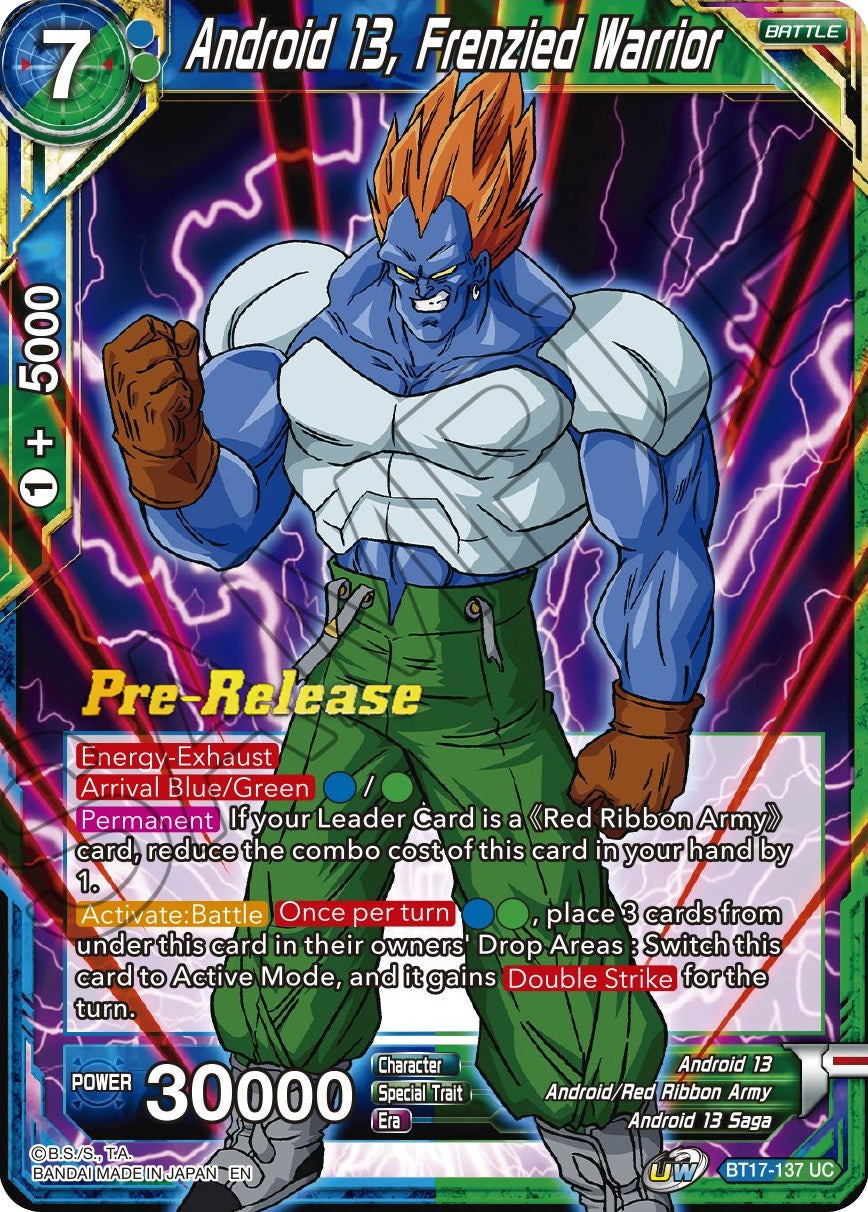 Android 13, Frenzied Warrior (BT17-137) [Ultimate Squad Prerelease Promos] | Fandemonia Ltd