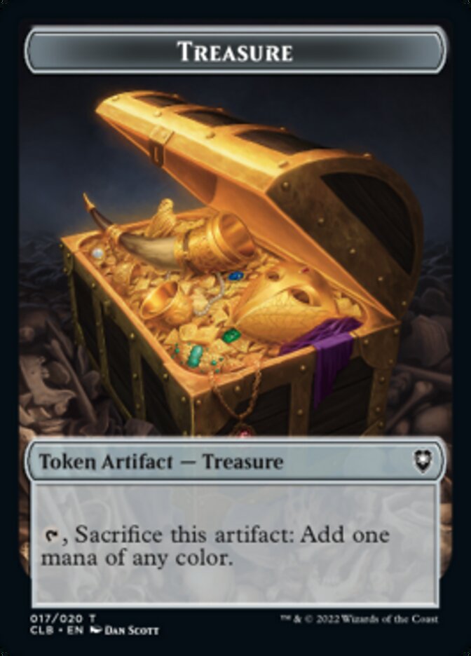 Treasure // Skeleton Double-sided Token [Commander Legends: Battle for Baldur's Gate Tokens] | Fandemonia Ltd