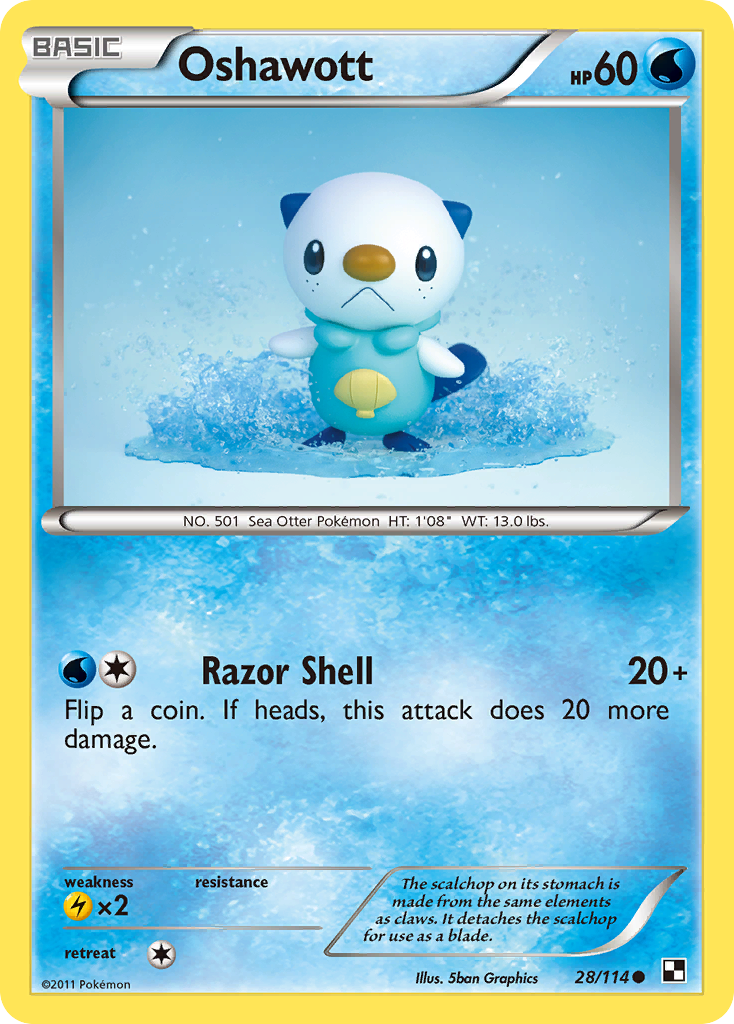 Oshawott (28/114) [Black & White: Base Set] | Fandemonia Ltd