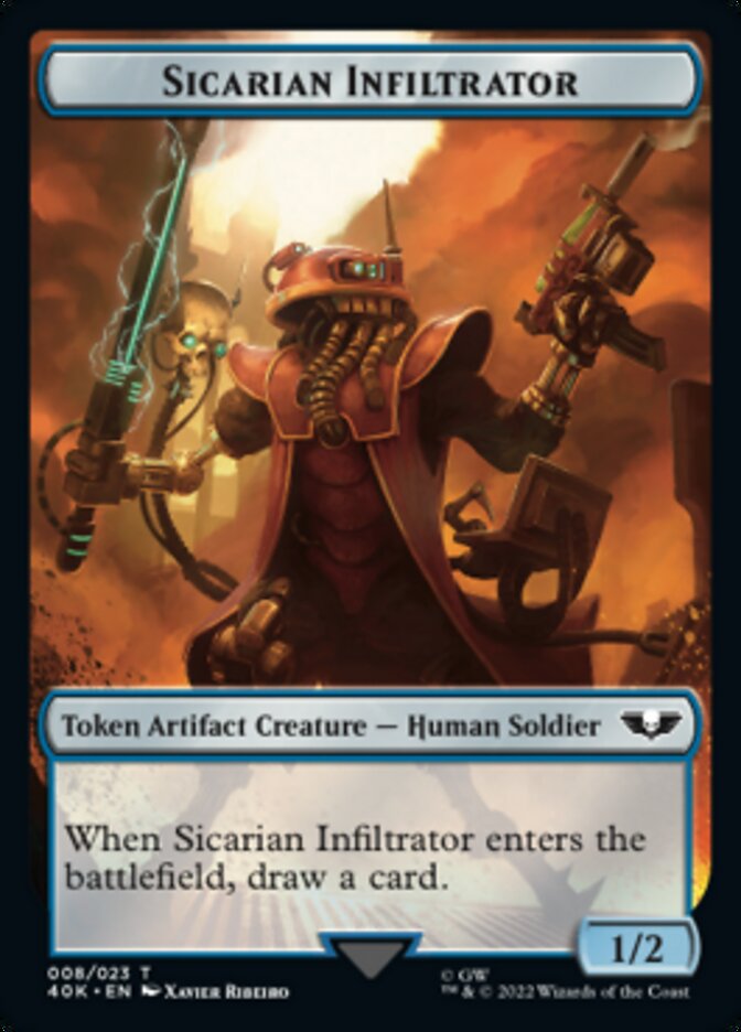 Soldier (003) // Sicarian Infiltrator Double-sided Token (Surge Foil) [Universes Beyond: Warhammer 40,000 Tokens] | Fandemonia Ltd