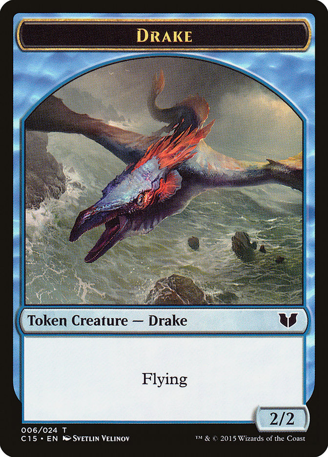 Drake // Elemental (020) Double-Sided Token [Commander 2015 Tokens] | Fandemonia Ltd