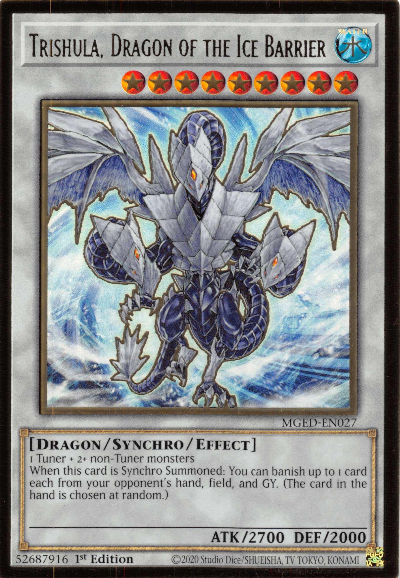 Trishula, Dragon of the Ice Barrier [MGED-EN027] Gold Rare | Fandemonia Ltd