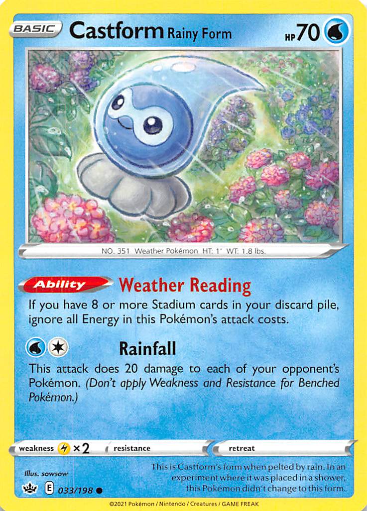 Castform Rainy Form (033/198) [Sword & Shield: Chilling Reign] | Fandemonia Ltd