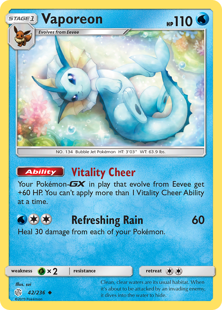 Vaporeon (42/236) [Sun & Moon: Cosmic Eclipse] | Fandemonia Ltd