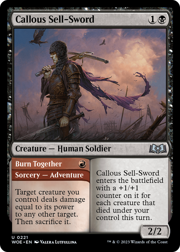 Callous Sell-Sword // Burn Together [Wilds of Eldraine] | Fandemonia Ltd