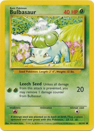 Bulbasaur (44/102) [Base Set Unlimited] | Fandemonia Ltd