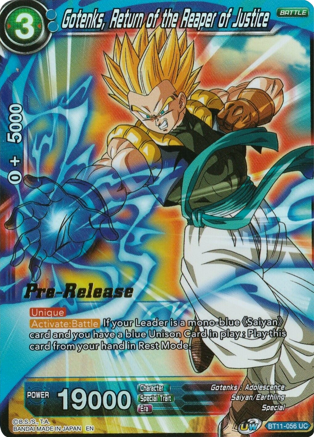 Gotenks, Return of the Reaper of Justice (BT11-056) [Vermilion Bloodline Prerelease Promos] | Fandemonia Ltd