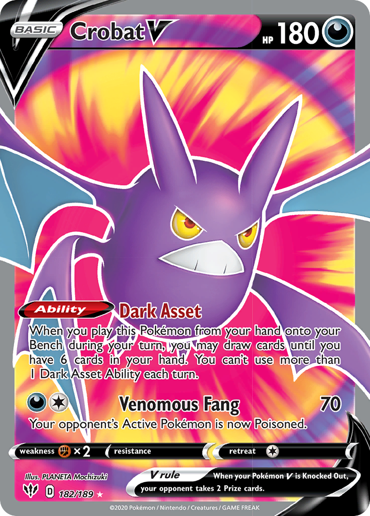 Crobat V (182/189) [Sword & Shield: Darkness Ablaze] | Fandemonia Ltd