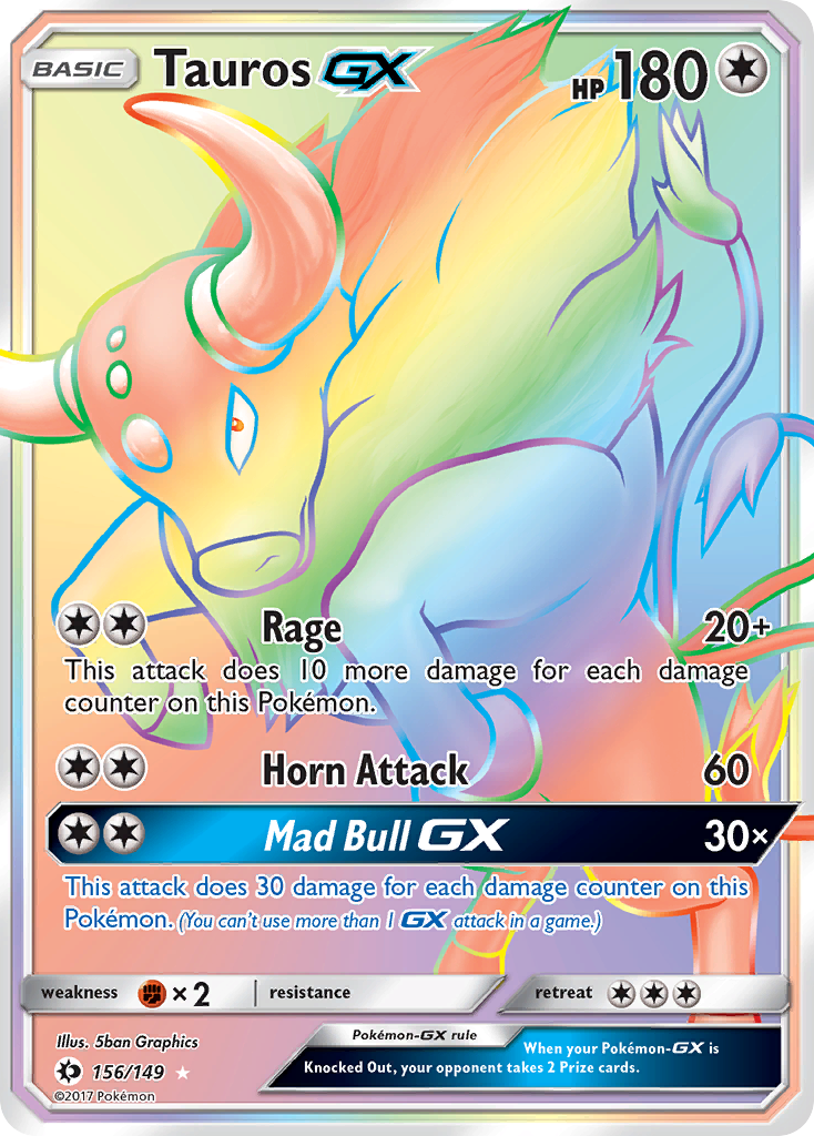 Tauros GX (156/149) [Sun & Moon: Base Set] | Fandemonia Ltd