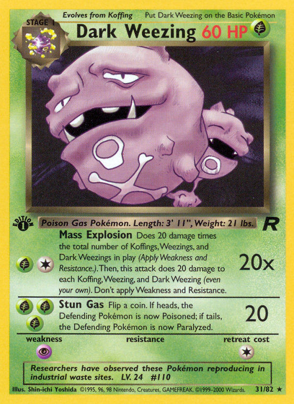 Dark Weezing (31/82) [Team Rocket 1st Edition] | Fandemonia Ltd