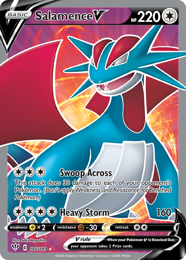 Salamence V (185/189) [Sword & Shield: Darkness Ablaze] | Fandemonia Ltd